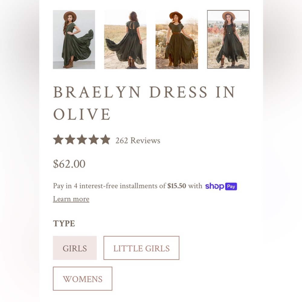 Girls Olive Ruffle Dress - Picture 8 of 8